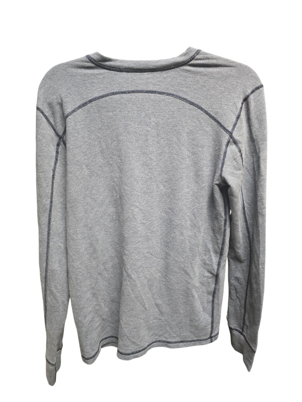 The North Face Boys Heather Gray Long-Sleeve Henley with Blue Logo - Picture 2 of 4